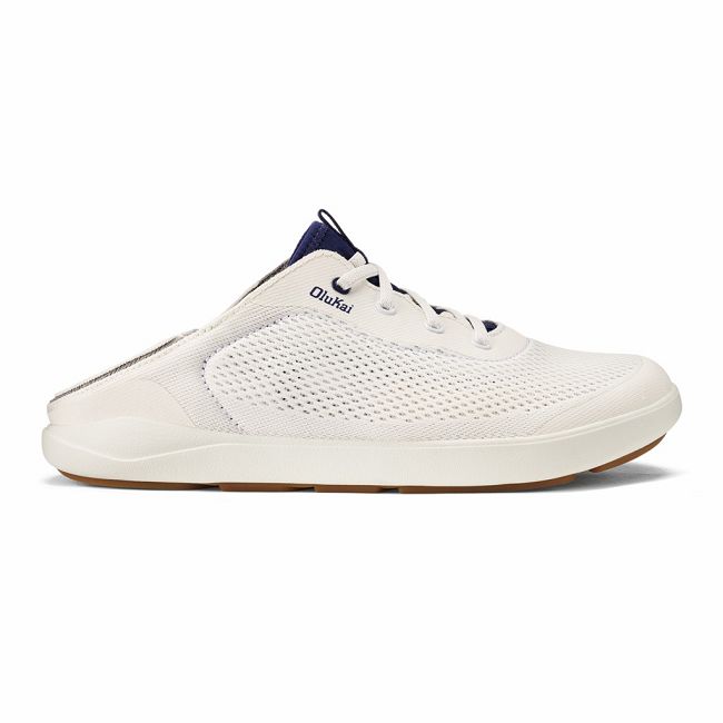 Olukai Men's Moku Pae Sneaker - Bright White / Pacifica US384-610